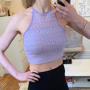 Purple Halter Crop Top